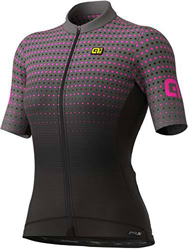 ALE Jersey SS Prs Bullet para Mujer, Negro-Rosa neón, L