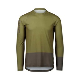 POC MTB Pure LS Jersey, Unisex Adulto, S, Epidote Green/Sylvanite Grey