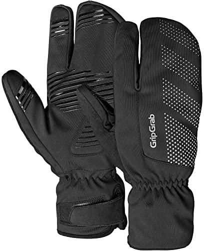 GripGrab Guantes de Ciclismo Ride Lobster Térmicos de Invierno Cortavientos Acolchado de Gel Frio Extremo 3 Dedos