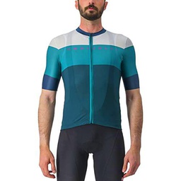 CASTELLI SEZIONE Jersey T-Shirt, Deep Teal/Quetzal Green, L Men's