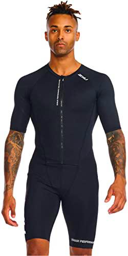 2XU Aero Trisuit con Cremallera Frontal, Negro/Blanco