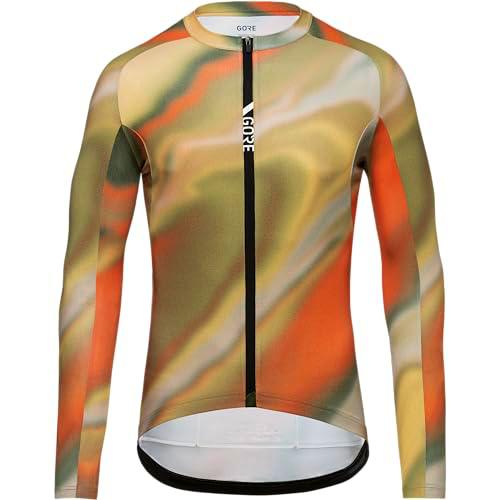 GOREWEAR Maillot Manga Larga Torrent Hombre, Tech Beige / Fireball, XL