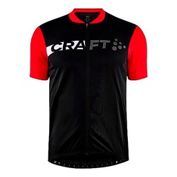 Craft Core Endur Logo Jersey M Camiseta, Negro y Rojo Brillante