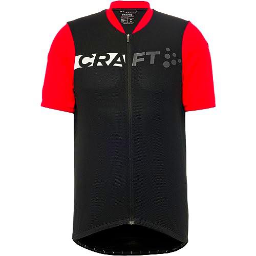 Craft Core Endur Logo Jersey M Camiseta, Negro y Rojo Brillante