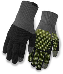 Giro Guantes de Ciclismo Unisex para Adultos Wi Merino Knit Wool (Gris/Negro, S/M)