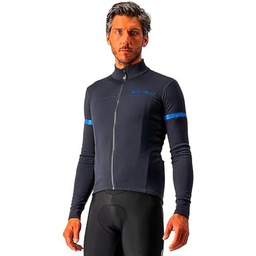 CASTELLI Fondo 2 Jersey FZ Camiseta, Hombre, Light Black/Blue Reflex, S