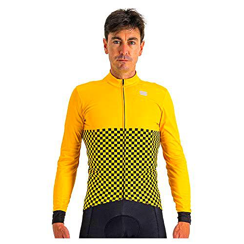 Sportful Checkmate TH Jersey Sweatshirt, Yellow Black, 3XL Men's