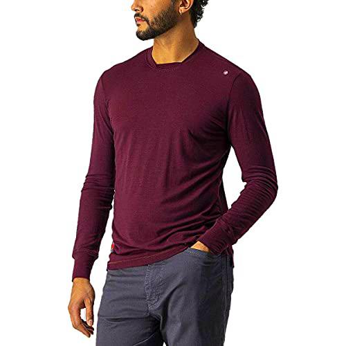 CASTELLI Merino LS tee Camiseta, Barbaresco Red, S Hombres