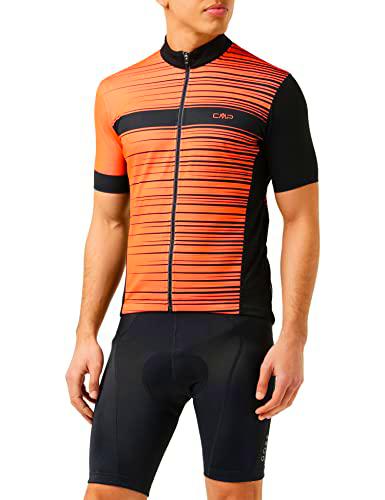 CMP - Camiseta de ciclismo de jersey para hombre, Naranja intermitente, 46