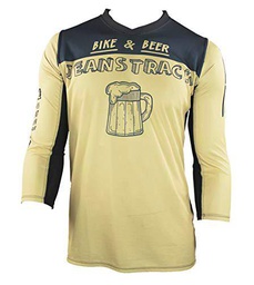 Jeanstrack Bike &amp; Beer Camiseta técnica MTB, Unisex Adulto, Stone, S