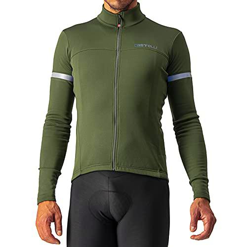 CASTELLI Fondo 2 Jersey FZ Camiseta, Hombre, Military Green/Silver Reflex, S