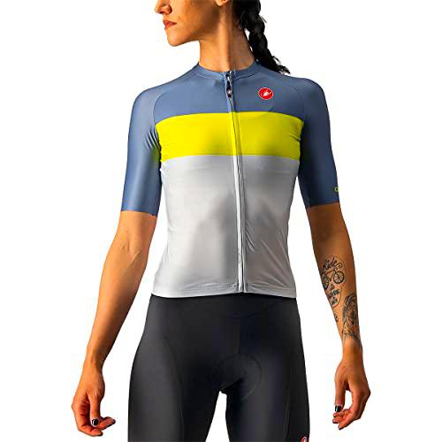 CASTELLI Aero Pro W Jersey Sudadera, Gris Plateado/sulfurado/Azul Claro