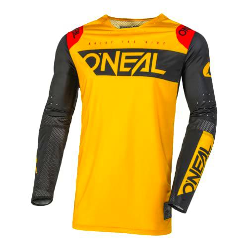 O'Neal | Nuevo | Camisa de Motocross Manga Larga | MX MTB| Maillot de Ciclismo Materiales mejorados y duraderos | Maillot Prodigy Five Two | Adulto | Amarillo Negro | Talla XL