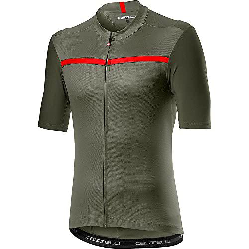 CASTELLI Unlimited Jersey Camiseta, Hombre, Forest Gray/Red, XS