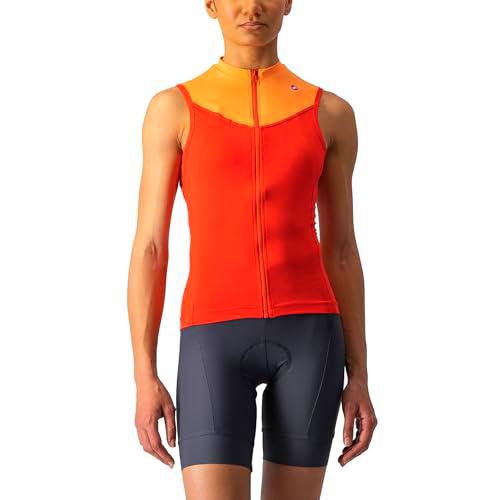 CASTELLI Solaris Sleeveless Jersey T-Shirt, Hibiscus/Soft Orange, XS Women's