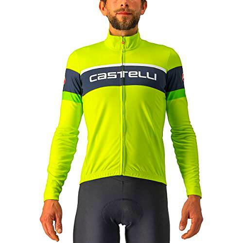 CASTELLI PASSISTA Jersey Sweatshirt, Electric Lime/Savile Blue-Gree, XL Men's