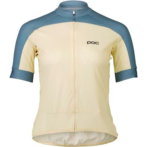 POC W's Essential Road Logo Jersey T-Shirt, Okenite Off-White/Calcite Blue, S Women's