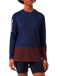 POC W's MTB Pure LS Jersey T-Shirt, Turmaline Navy/Axinite Brown