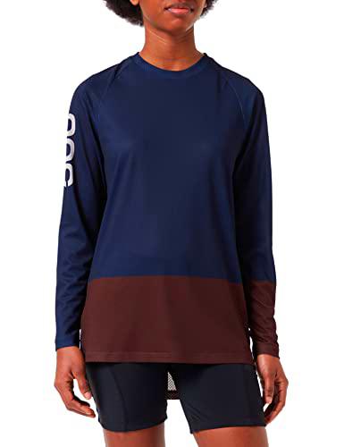 POC W's MTB Pure LS Jersey T-Shirt, Turmaline Navy/Axinite Brown