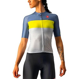 CASTELLI Aero Pro W Jersey Sudadera, Gris Plateado/sulfura/Azul Claro de Acero