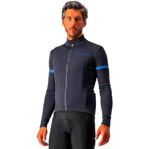 CASTELLI Fondo 2 Jersey FZ Camiseta, Hombre, Light Black/Blue Reflex, X-Large