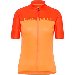 CASTELLI VELOCISSIMA Jersey T-Shirt, Soft Orange/Scarlet Ibis, S Women's