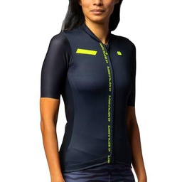 ALE' Pr.e Follow Me Maillot de Ciclismo, Negro, M para Mujer