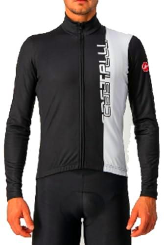 Castelli TRAGUARDO Jersey FZ T-Shirt, Blanco y Negro Claro