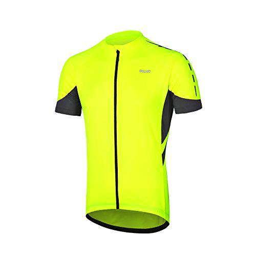 ARSUXEO Camiseta de Ciclismo de Manga Corta para Hombre 636 Verde L