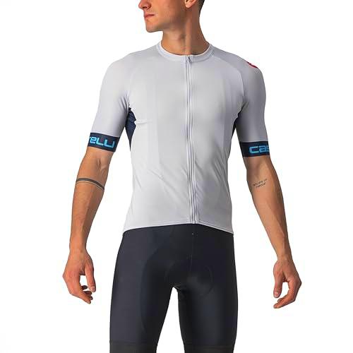 Castelli ENTRATA Vi Jersey T-Shirt, Hombre, Silver Gray/Savile Blue-Sky, XXL