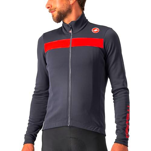 Castelli 4518511 Puro 3 Jersey FZ T-Shirt Hombre Dark Gray/Red Reflex Tamaño M