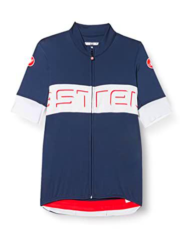 CASTELLI Prólogo Vi Jersey Camiseta, Hombre, Savile Blue/Gray, XS