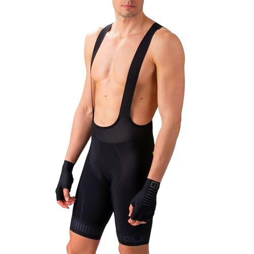 Alé Cycling Prr Strada Pantalones Cortos con Peto, Negro/Gris Carbón