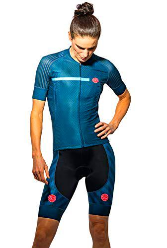 Sundried Womens Pro Rango de Ciclo de Jersey de la Bici Jersey de la Bici del Camino Desgaste del Ciclo Bicicleta de montaña Camisas (Azul, XS)